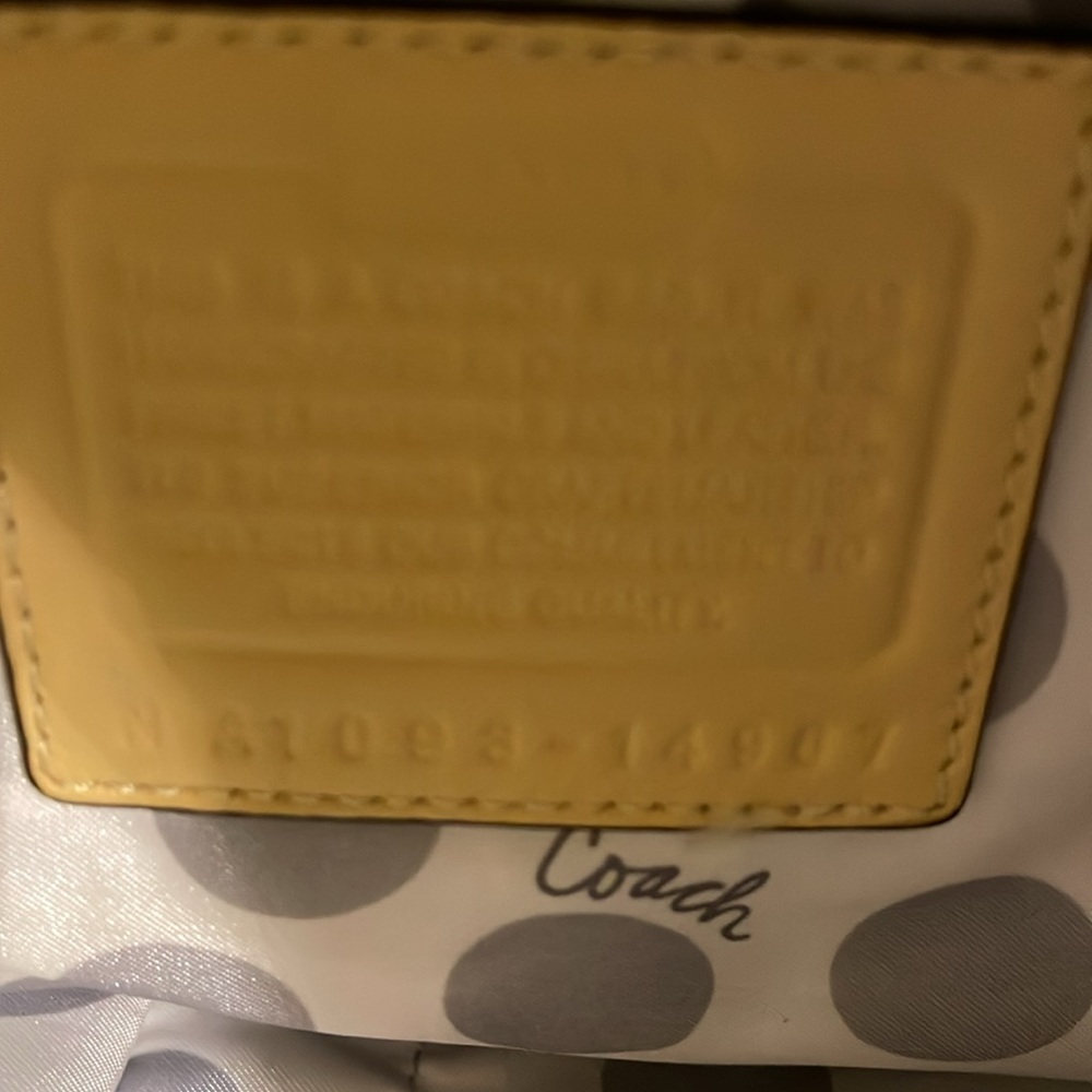 Coach Yellow Leather Tote Bag - Picture 5 of 5